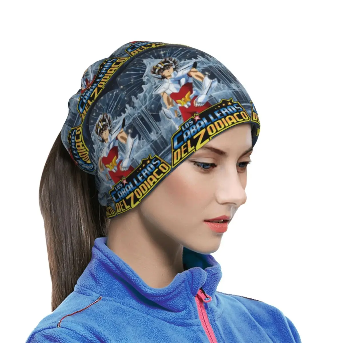 Anime Knights Of The Zodiac Seiya Multifunctional Elastic Neck Gaiter Wind Proof Face Cover Bandana Unisex for Cycling Hiking