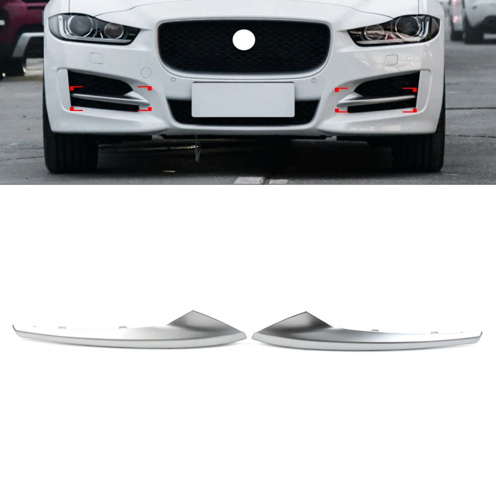 Car Front Bumper Silver Decoration Trim Molding For Jaguar XE R-Sport 2015 2016 2017 2018 2019 T4N5889 T4N5887