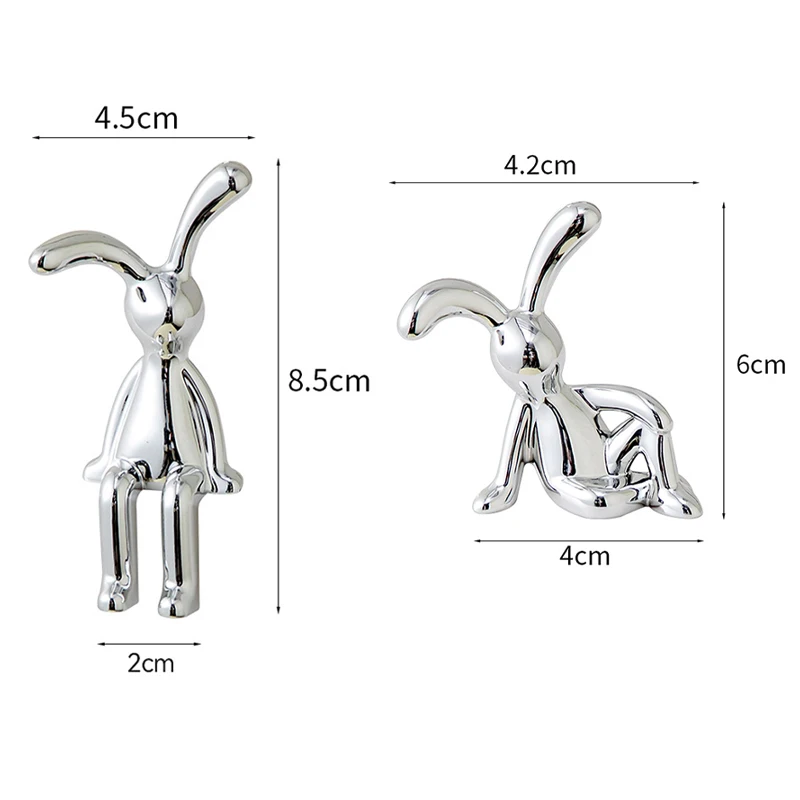 Cute Rabbit Ornament Kawaii Office Desktop Ornament Decorative Rabbit Figurines Car Interior Accessories Room Decor