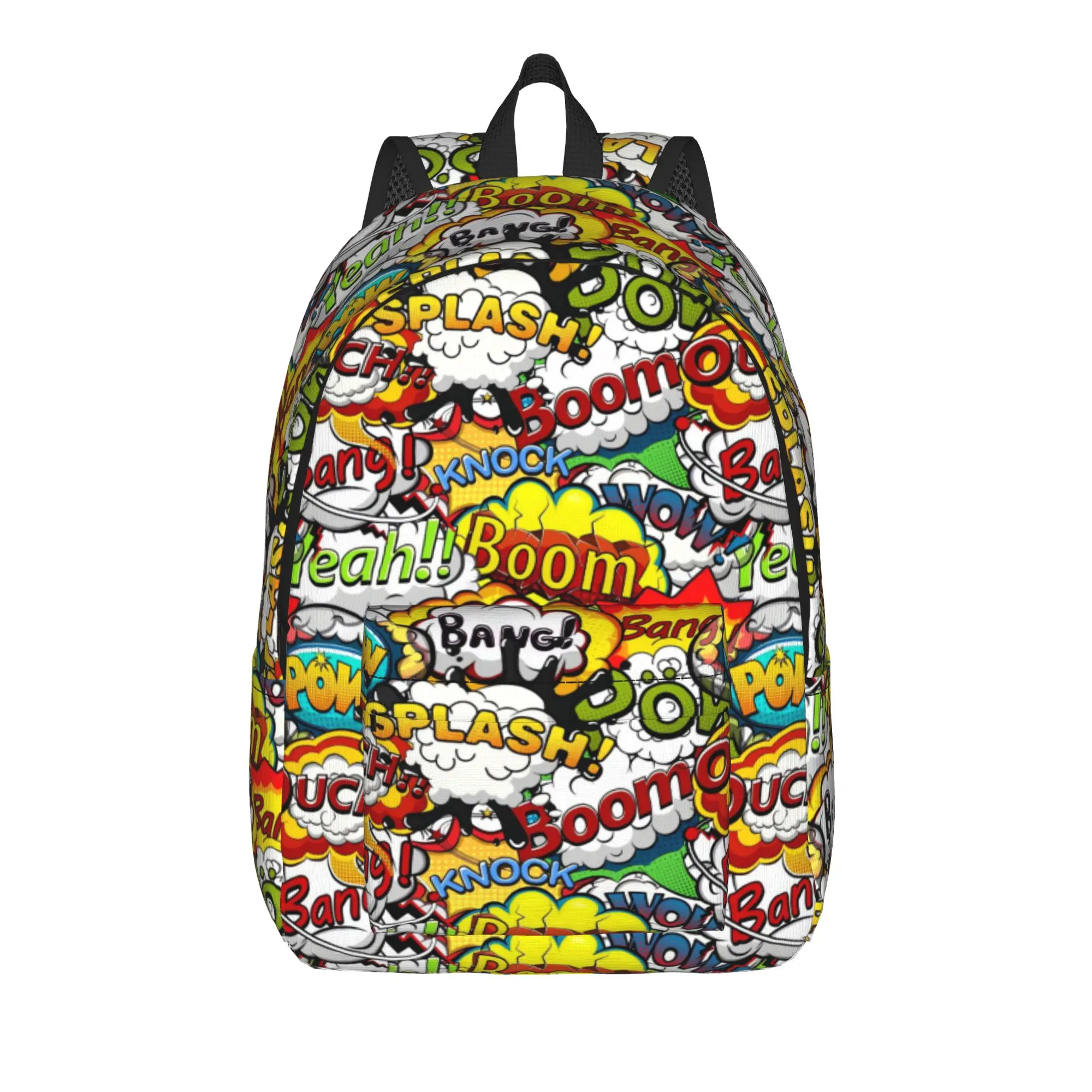 Comic Speech Bubbles   ()(3) Backpack  Boy Polyester College Backpacks Print Aesthetic High School Bags Rucksack
