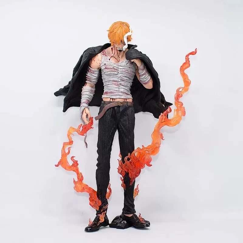 Anime One Piece Figures Battle Damaged Vinsmoke Sanji Figure Bloodbath Statue Deoration 28cm PVC Model Collection Birthday Gifts