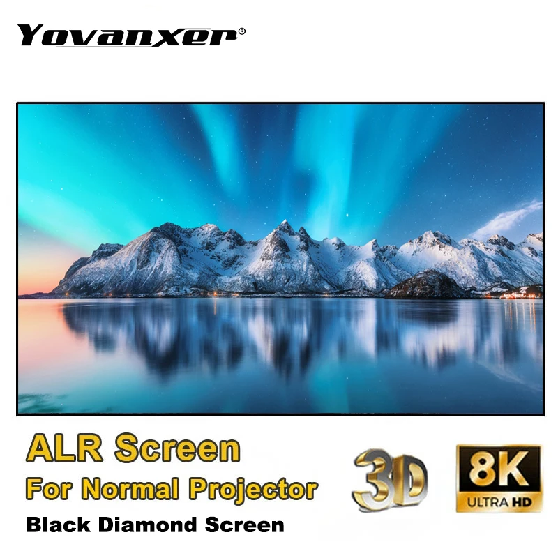 160 Inch Black Diamond Projector Screen ALR Ambient Light Rejecting Projection Screens Frame For Long Throw Projection 4K 8K