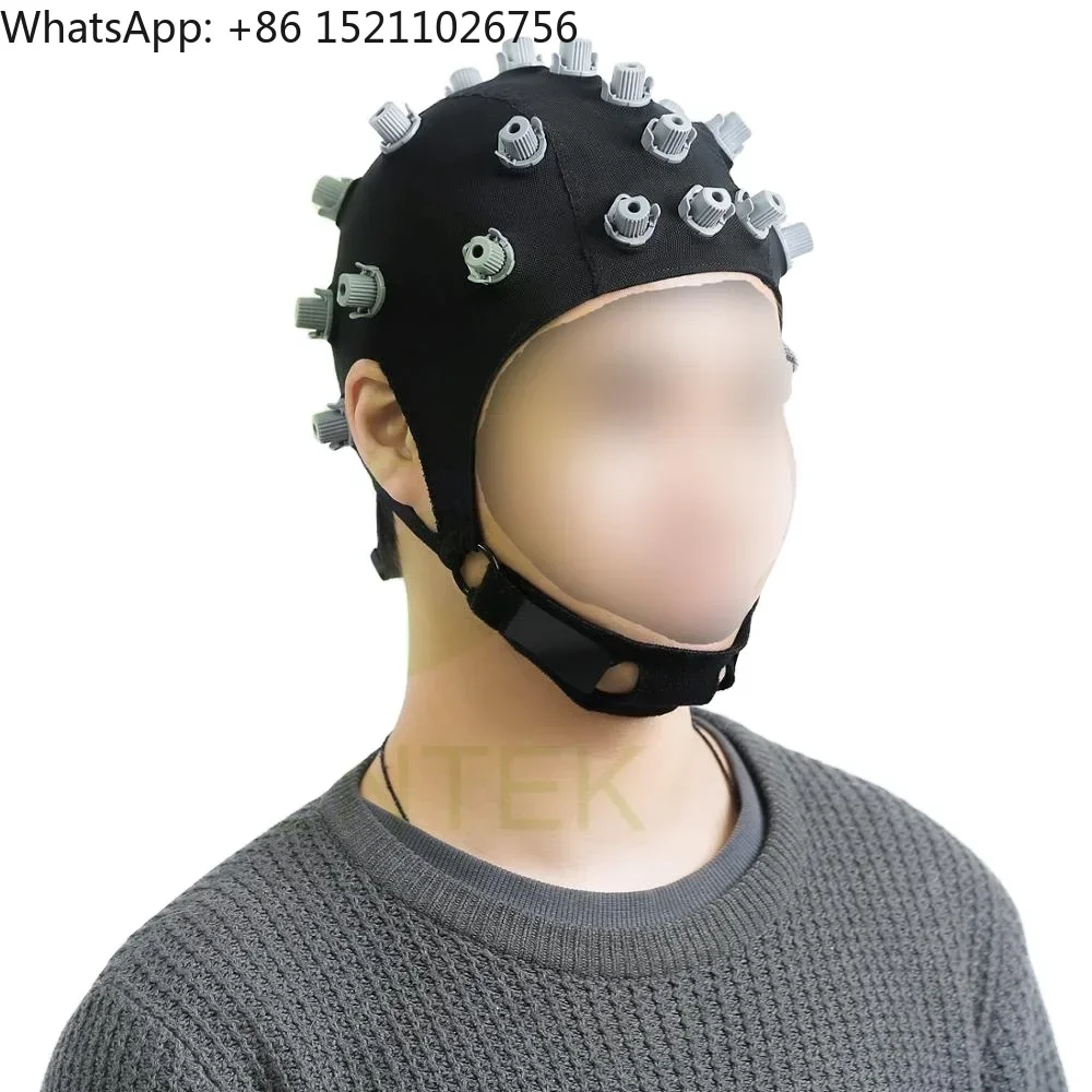 Saline based Semi-Dry Gelfree-S3 EEG Electrode Cap for direct connection with NeXus-32 for Neurofeedback and Biofeedback