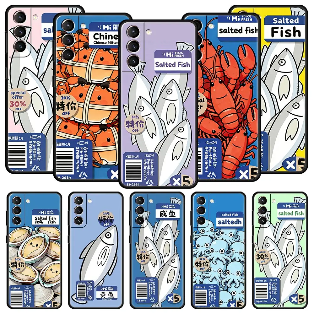 Phone Case For Samsung Galaxy S26 S25 FE S24 S23 S22 S21 Ultra S20 5G S10E Plus Protect Cover Discounted Salted Fish