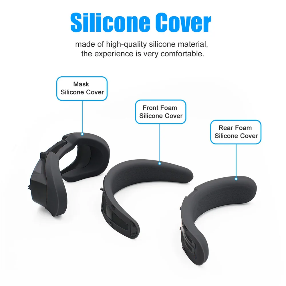 AMVR Silicone Front Rear Foam Eye Mask Cover for Oculus Rift S VR Glasses Headset Accessories