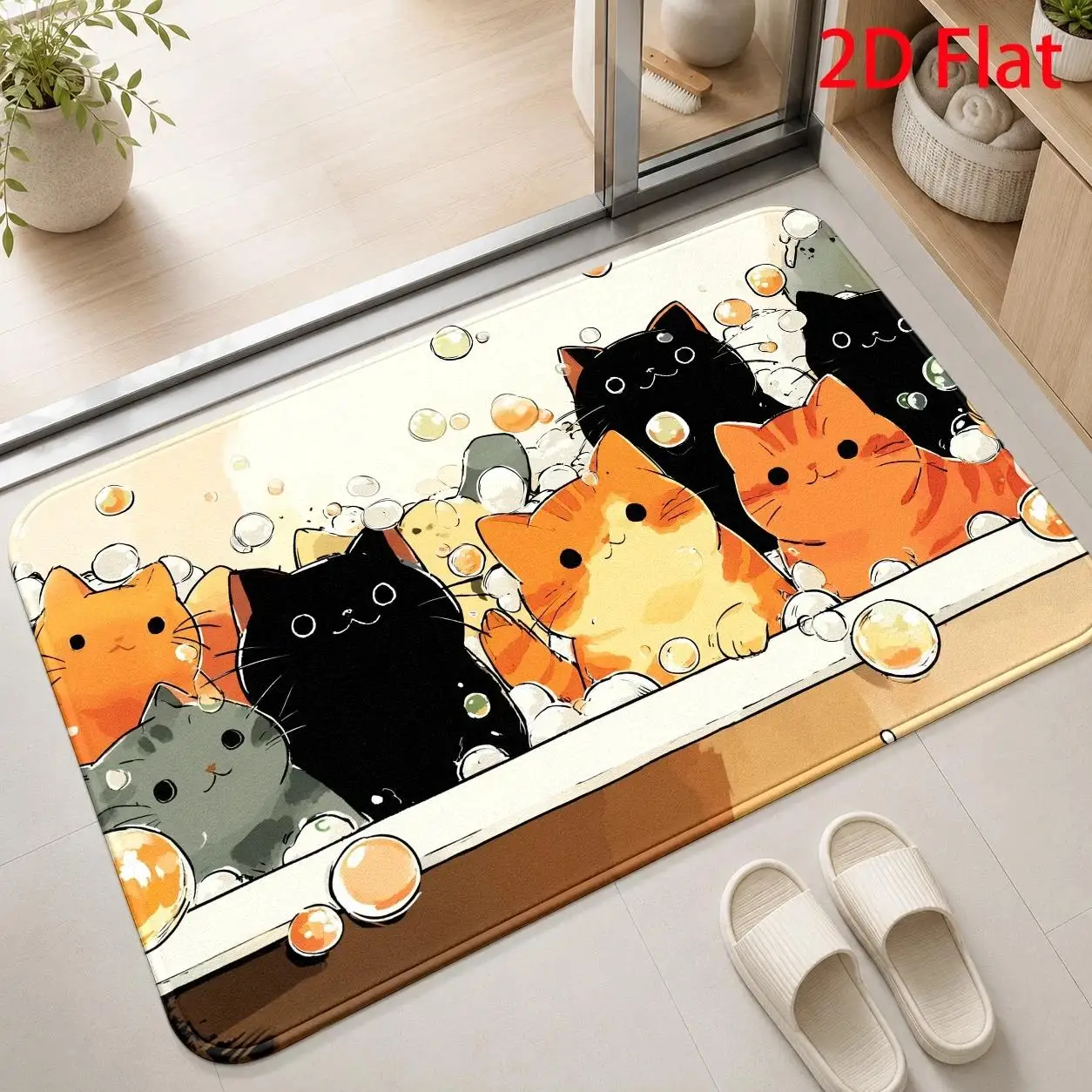 Deep Well 3D Visual Illusion Shocking Doormat For Bathroom Realistic Stone Look Rug Floor Mat Unique Design