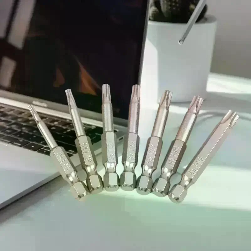 7 Pcs S2 Magnetic Star Screw Driver Bits Set Hex Shank 50mm 1/4' T10-T40 High-Quality Professional Tool Kit