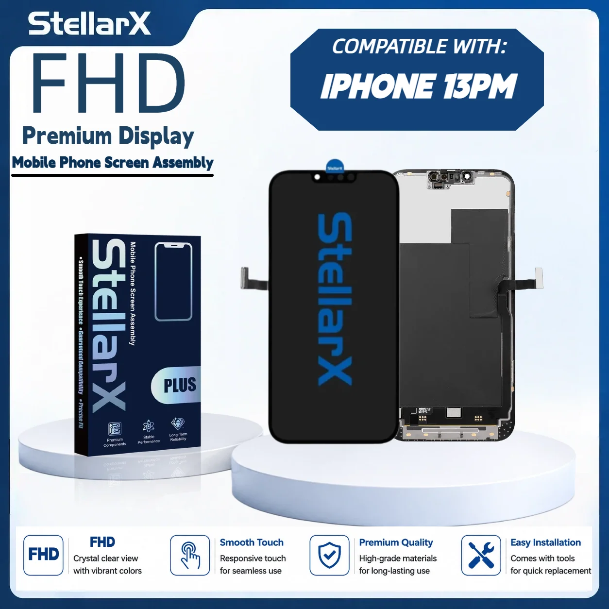 StellarX Display For iPhone FHD High Color Gamut For iPhone13ProMax Screen Replacement Assembly Repair Parts Display Module