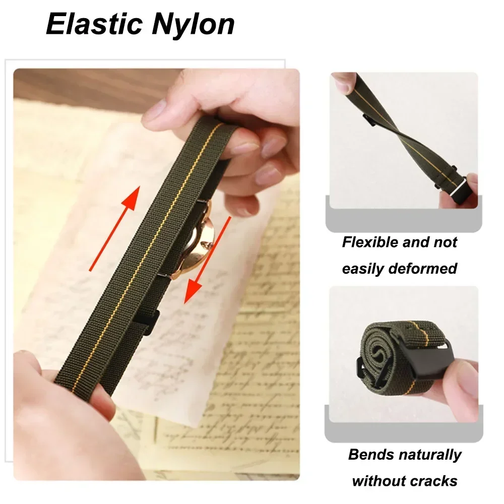 Elastic Watch Strap 60s French Troops Parachute Bracelet 20mm 22mm Nylon Watchbands Man\'s Universal Smart Reloj Fabric Wristband
