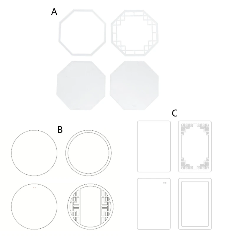 Retro Geometric Brick DIY Shake Acrylic Blank Plate Plate Acrylic Material Easy Use