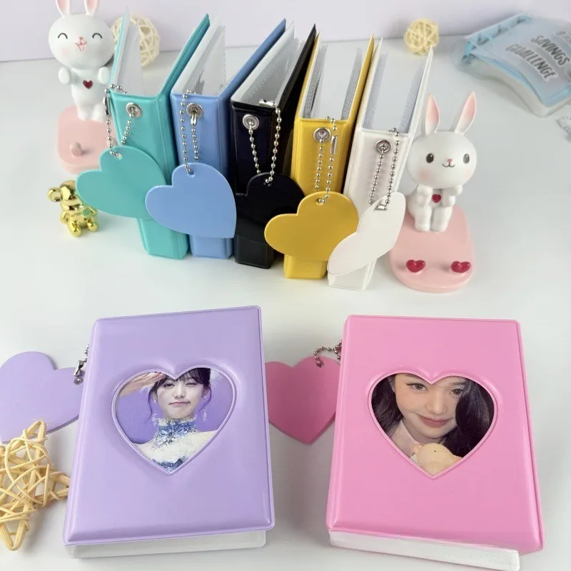 1PC Candy Color Love Mirror 3 Inch Single Grid Storage Card Album Student DIY Cute Pendant Photo Album Home Decoration