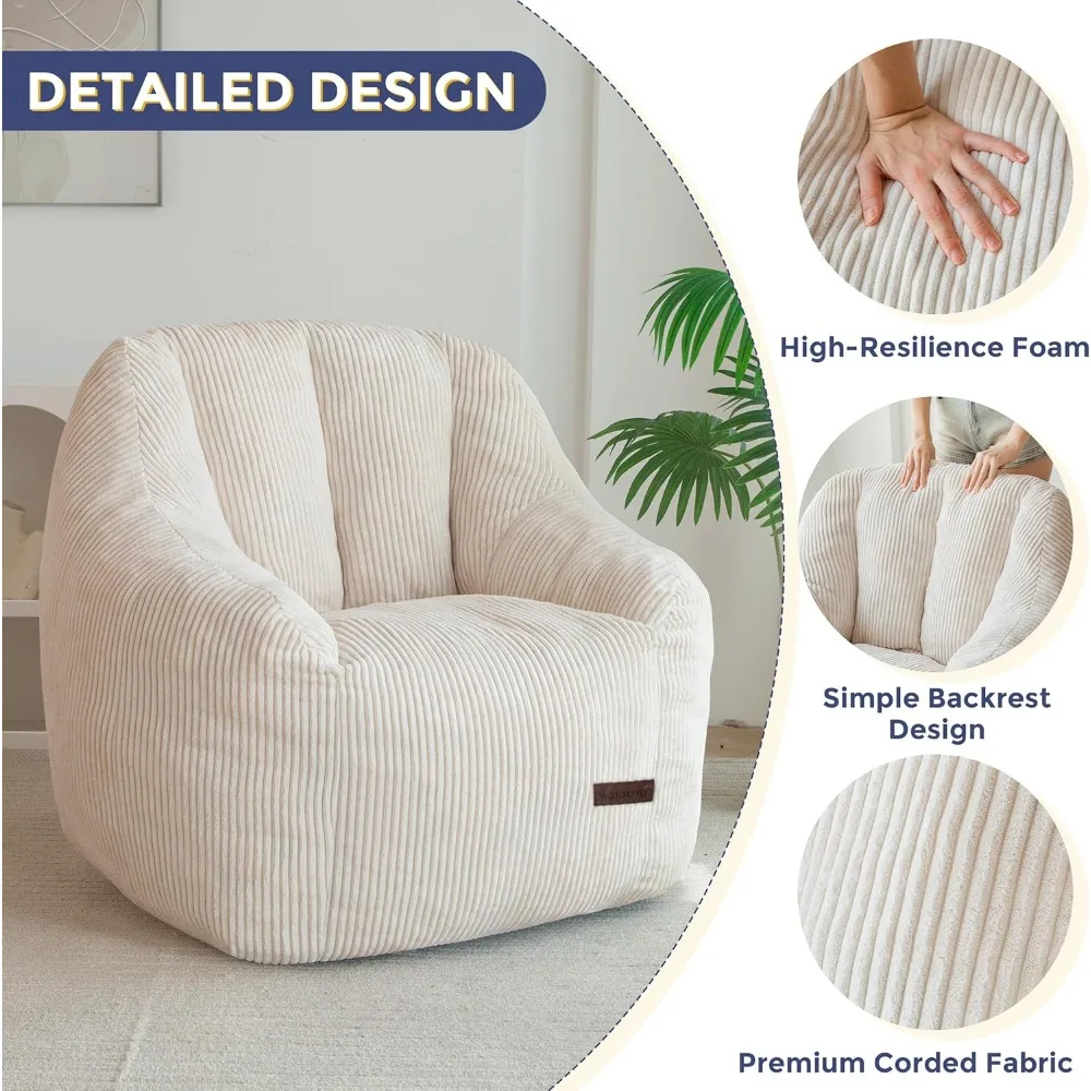أريكة مريحة مع حشو للبالغين والأطفال - كرسي أرضي مريح لاستخدام غرفة المعيشة وغرفة النوم #5