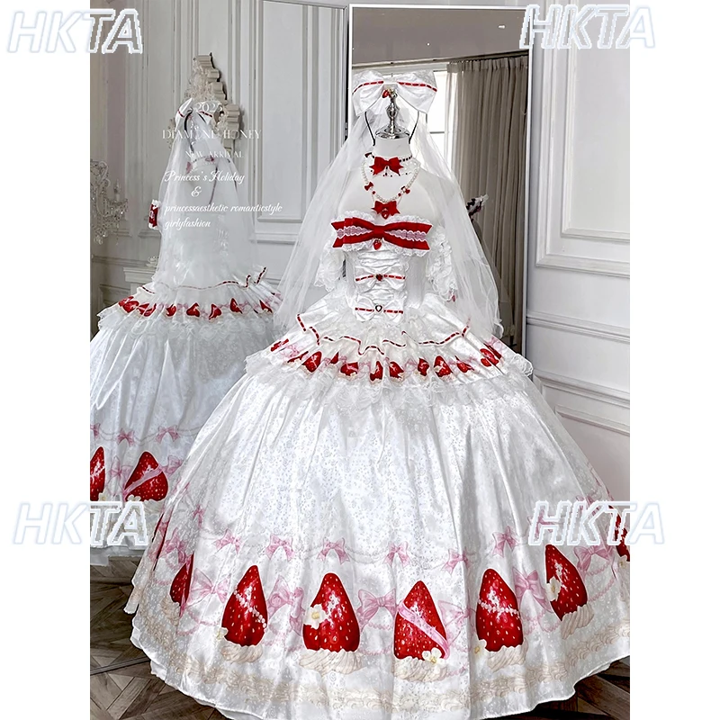 

Милое великолепное элегантное платье принцессы с топом, женские летние платья в стиле Лолиты, тонкие кружевные свадебные платья с бантом на день рождения