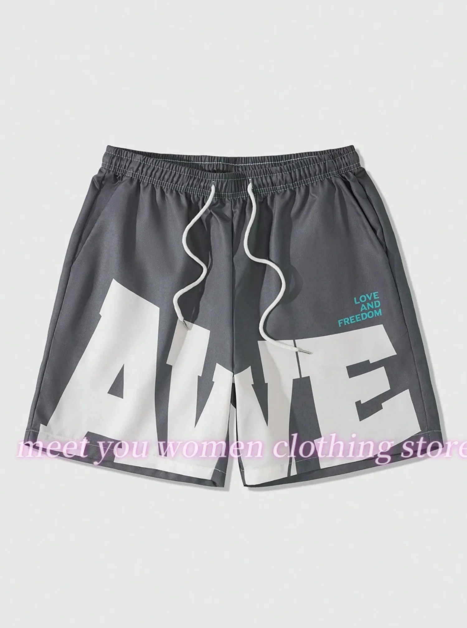 2025 Women American letters Print streetwear Short Pants  Shorts lady Seaside Casual Shorts Women Clothing