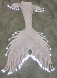 Led Light Mermaid Skin Tail Clothing White Light Fish Tail Photo Shooting Swimming Diving Underwear Halloween Costume Cosplay