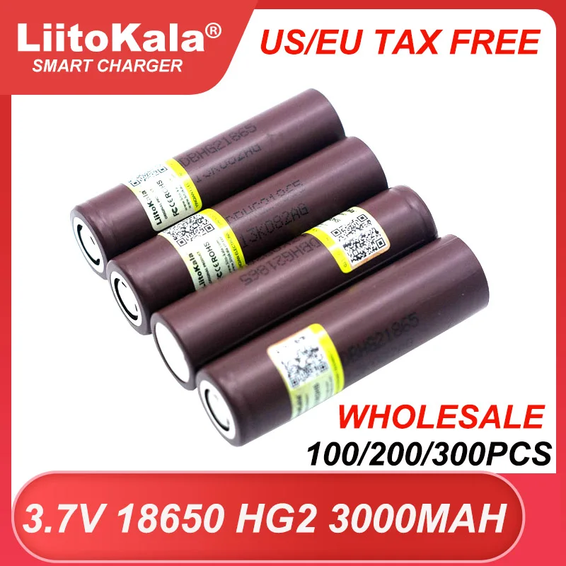 100% New Original HG2 18650 3000mAh batteries 3.6V discharge 20A dedicated 3.7v Power Rechargeable battery Wholesale