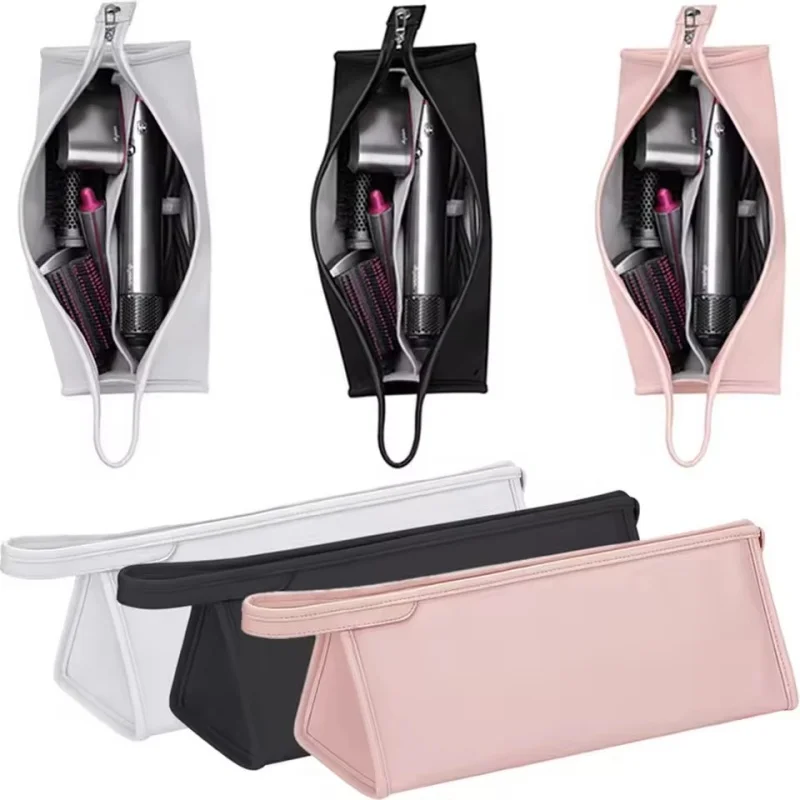 Bolsa de Almacenamiento Portátil para Secador de Pelo, Bolsa de Viaje para Secador de Pelo, Bolsa de Almacenamiento de Cuero PU, Estuche de Viaje Portátil para Dyson