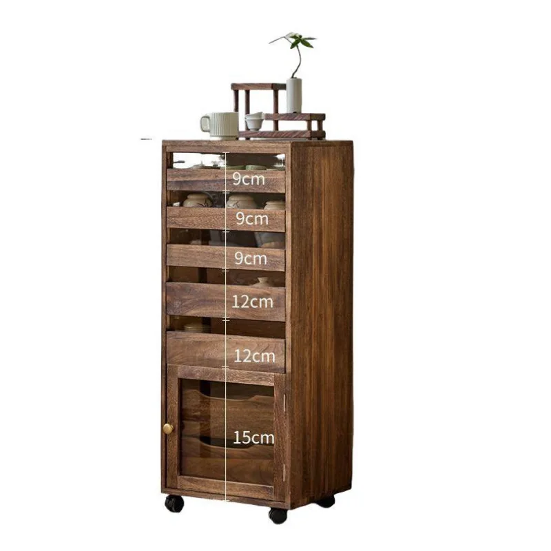 

Solid wood dental cabinet, walnut nine-layer drawer type multi-layer locker, jewelry and play storage tea set