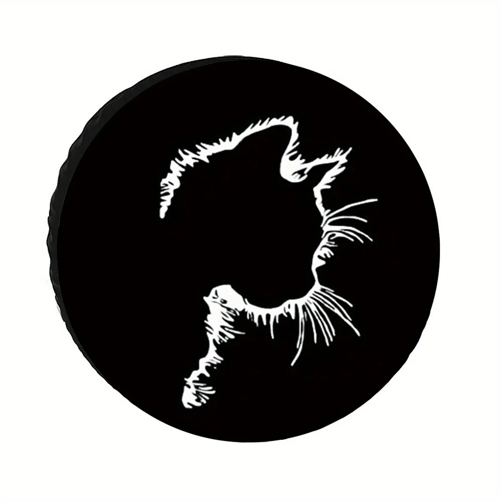 Light And Shadow Black Cat Pattern - Suitable For Jeep, Trailer, SUV, And Other Models Of Universal Tire Covers