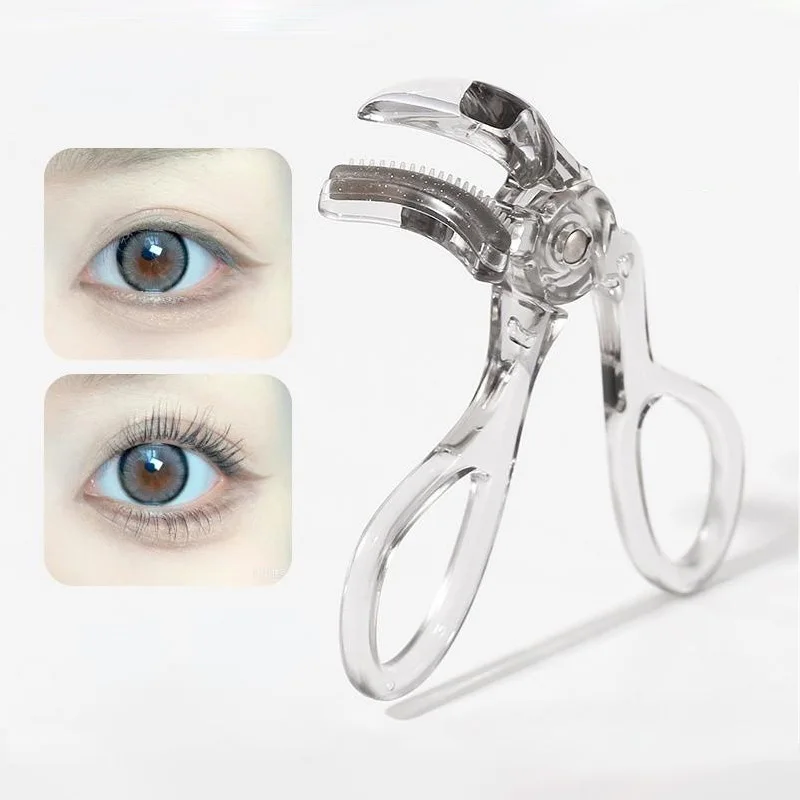 Dual-Type Eyelash Curler with Comb – Wide & Partial Clip Options, Waterproof, Long-Lasting, Natural Curl, Unisex Certified
