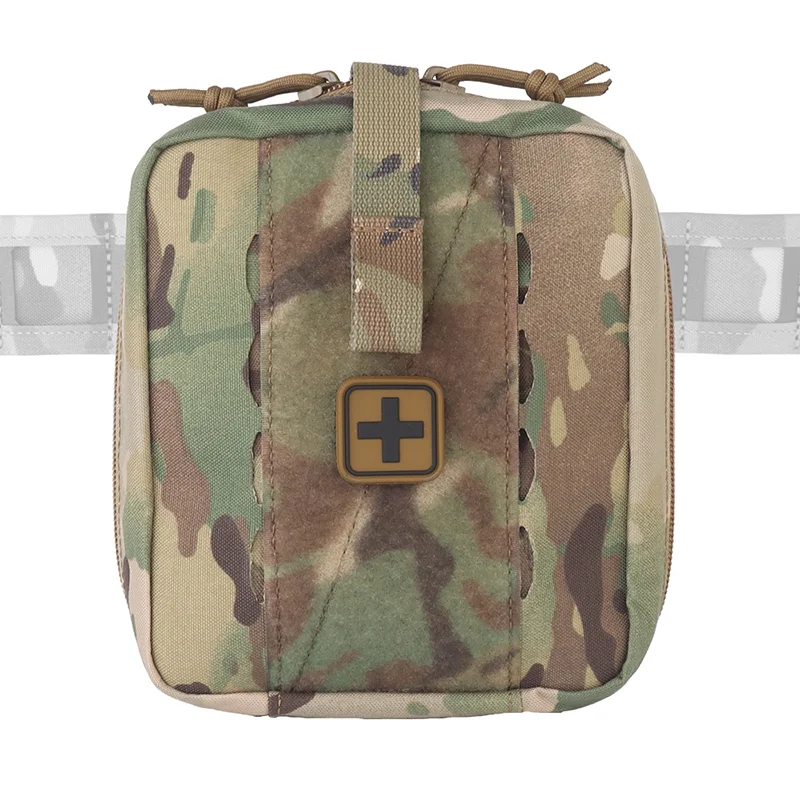 Middelgroot MED IFAK EHBO-etui met schaar opbergruimte aan de achterkant MOLLE-montage elastisch touw voor buitenjacht kamperen noodgevallen