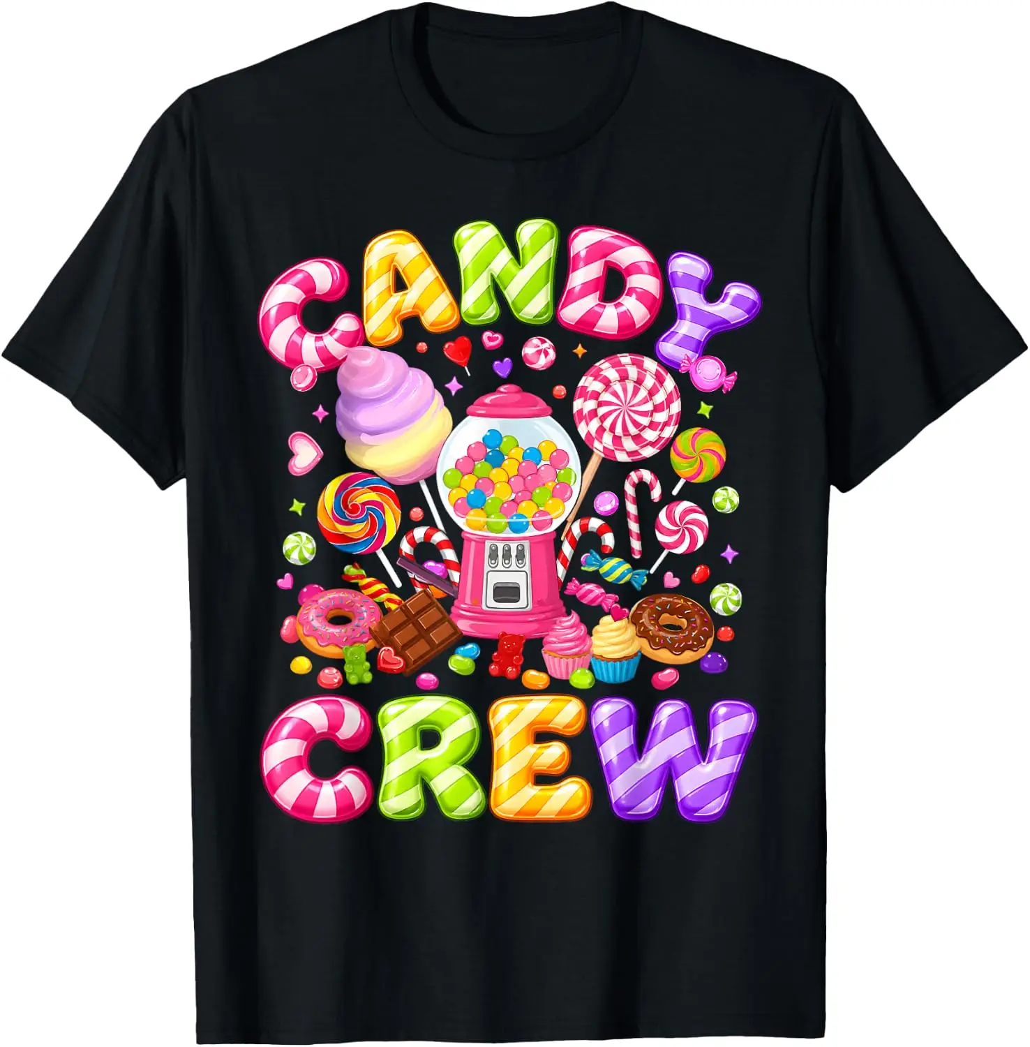 Candy Crew Sweet Treats Costume Women Girl Kid Christmas T-Shirt vintage style tee  boxy fit tee black graphic tee 100% cotton men