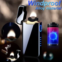 High-power USB Metal Windproof Plasma Lighter, Double-arc, Touch-sensitive Electric Lighter, Men's High-end Gift, New