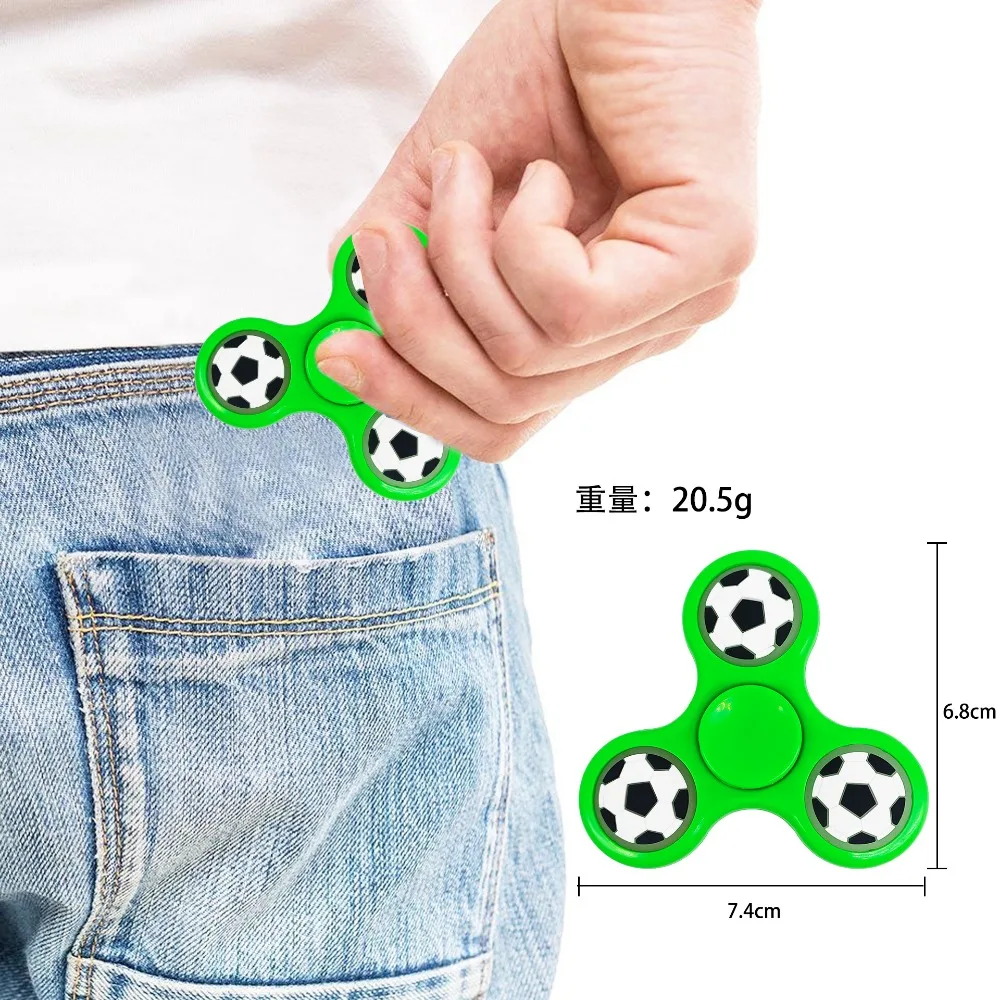 6/12Pcs Three-leaf Football Pattern Fidget Spinner Kids Birthday Baby Shower Wedding Guest Gift School Reward Carnival Gift Pack