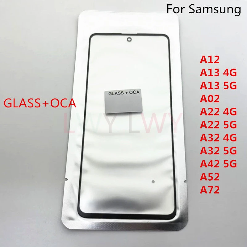 LCD Front GLASS+OCA Touch Screen For Samsung Galaxy A02 A12 A22 A32 A42 A52 A72 A02S A025 A03S Outer Lens Replacement