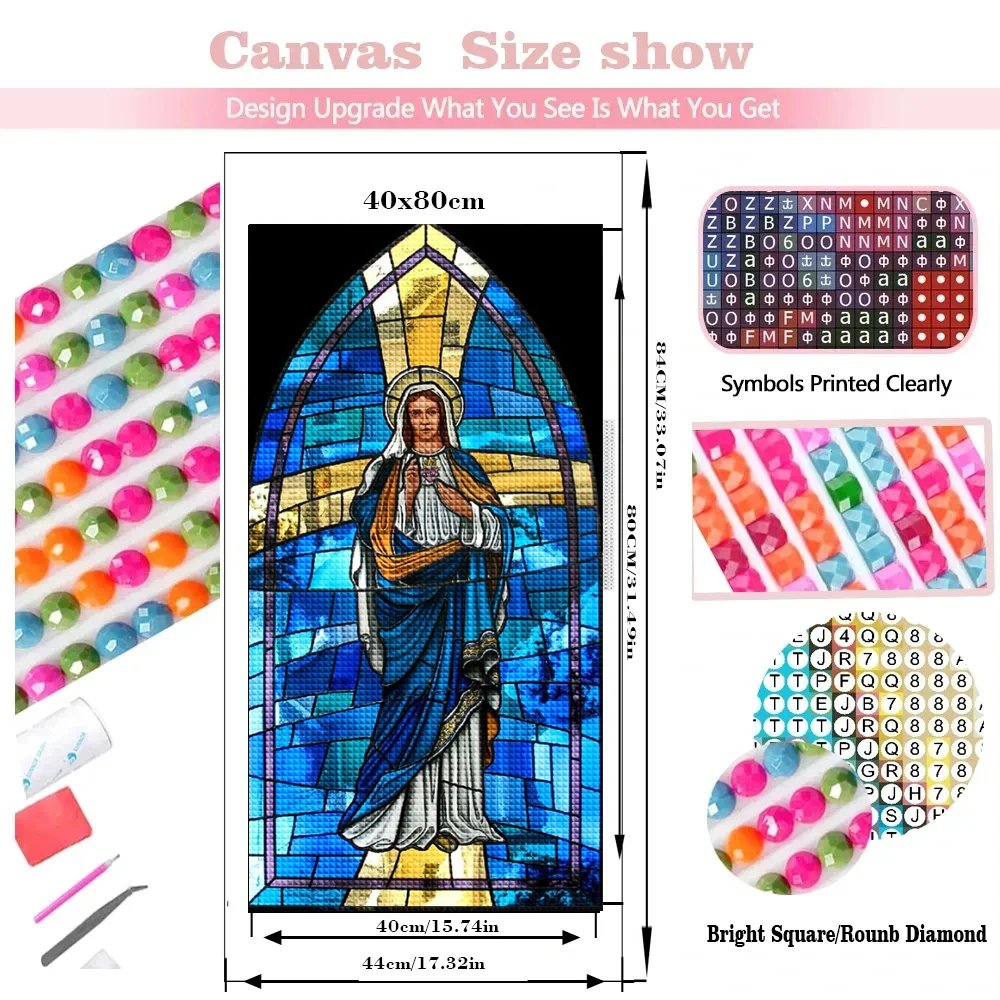 Holy Mother 5d Diamond Painting Religion Picture Of Rhinestone Full Square Round Diamond Embroidery Portrait Mosaic Home Decor