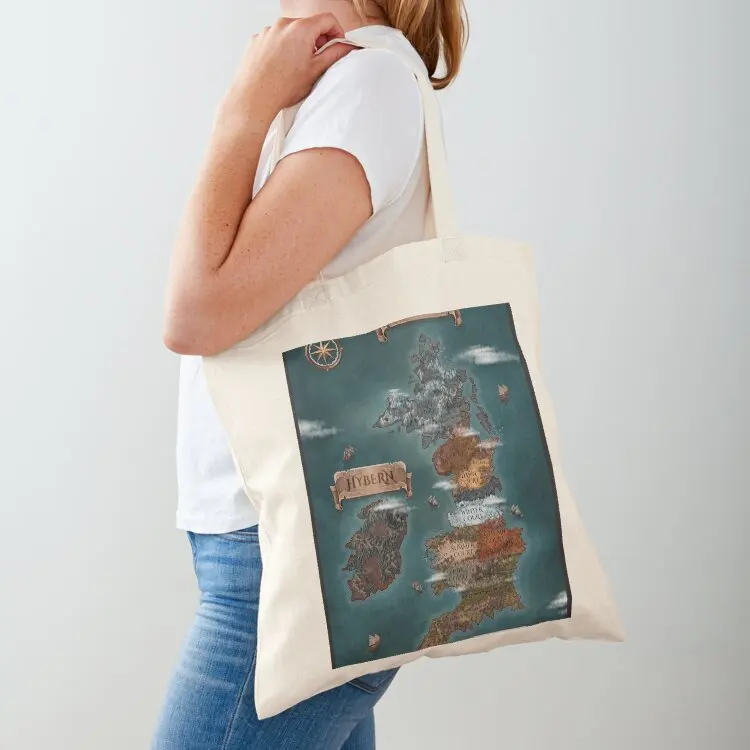 

Prythian Map (ACOTAR) Tote Bag handbag shopper bags for women shopping bag logo Custom bag