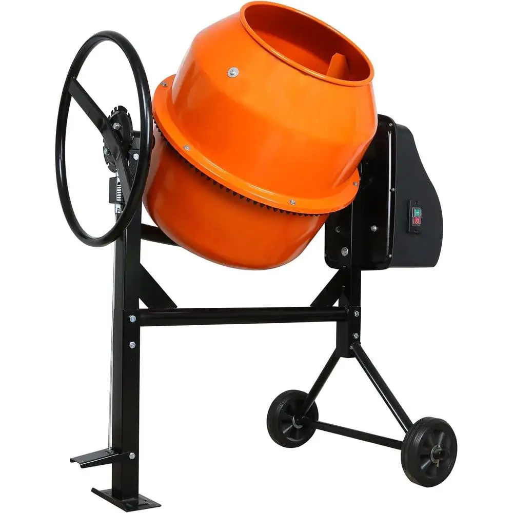 Portable Electric Cement Mixer with 3.5 cu. ft. Drum Capacity & 550W Motor Ideal Home Projects and Small Building Works