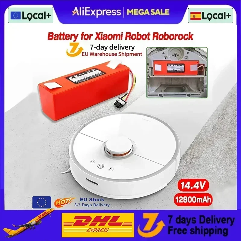 Image of Original 14,4V Li-Ionen-Akku Roboter-Staubsauger Ersatzakku für Xiaomi Roboter Roborock S50 S51 S55 Zubehör Ersatzteil