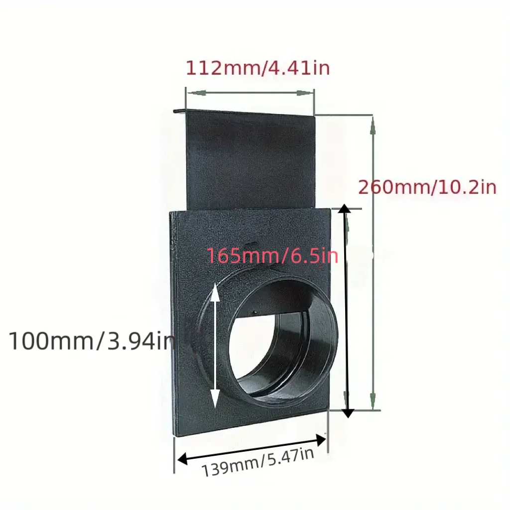 The 70108 4-inch (approximately 10.2 centimeters) explosion door is used as a component for the dust collector.