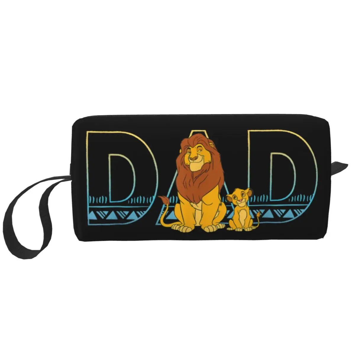 

Custom Kawaii The Lion King Simba And Mufasa Dad Travel Toiletry Bag for Women Cosmetic Makeup Bag Beauty Storage Dopp Kit