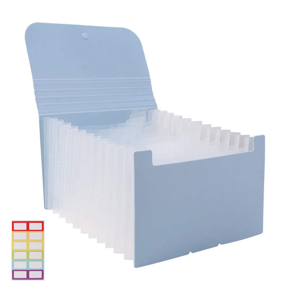 12-layer A6 Accordion Bag Large-capacity Solid Color Portable Documents Organizer Waterproof Multi-Page Classification