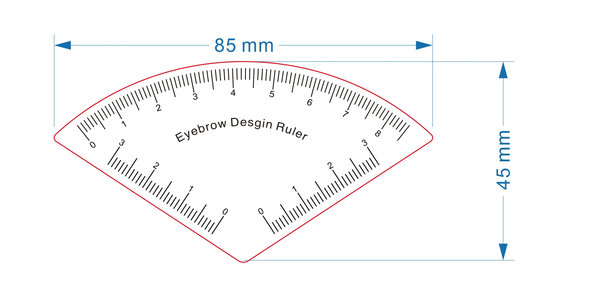 1-Minute-Lineal für Augenbrauen, Zeichnung, Design, Microblading-Kartierwerkzeug, Formung, permanenter Tattoo-Anleitung, Augen-Make-up-Werkzeug, Tattoo-Zubehör – Detail 3