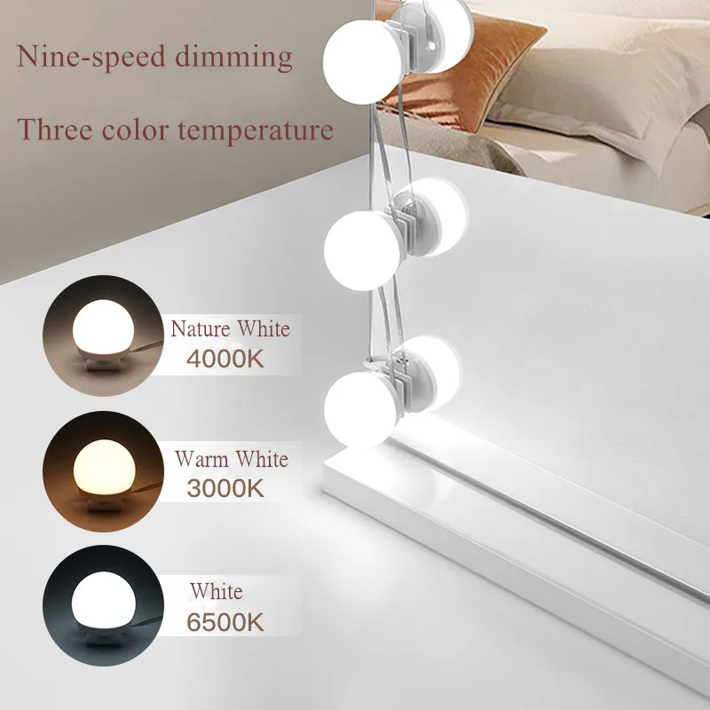 Mirror Light Bulbs Vanity Lights USB 5V Bathroom Dressing Table Lighting Dimmable LED Vanity Light For Makeup Mirror LED Light image 4