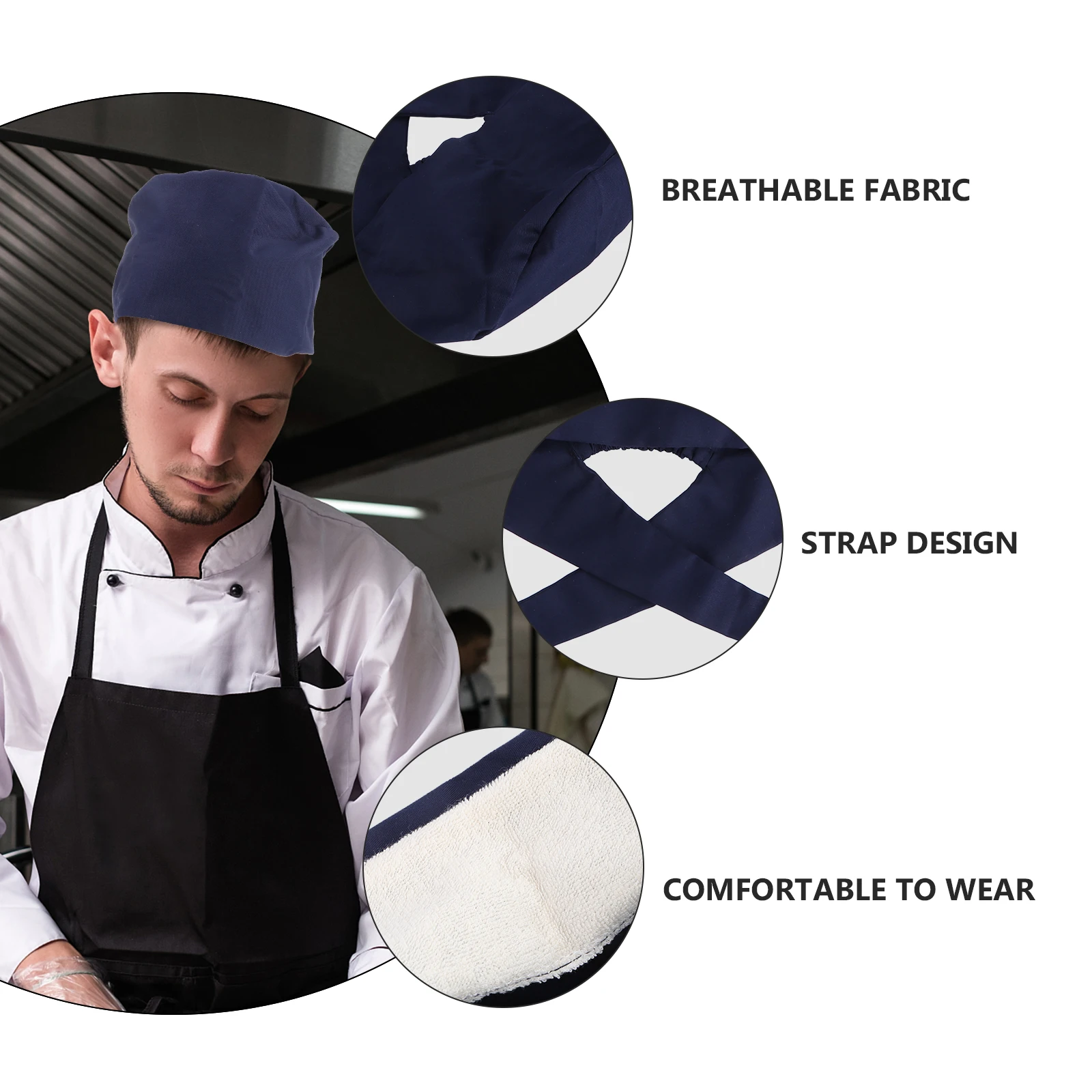 

Adjustable Navy Blue Operating Room Nurse Dustproof Beauty Spa Hat Chemo Cap For Hair Loss Sanitary Cleaning Solid