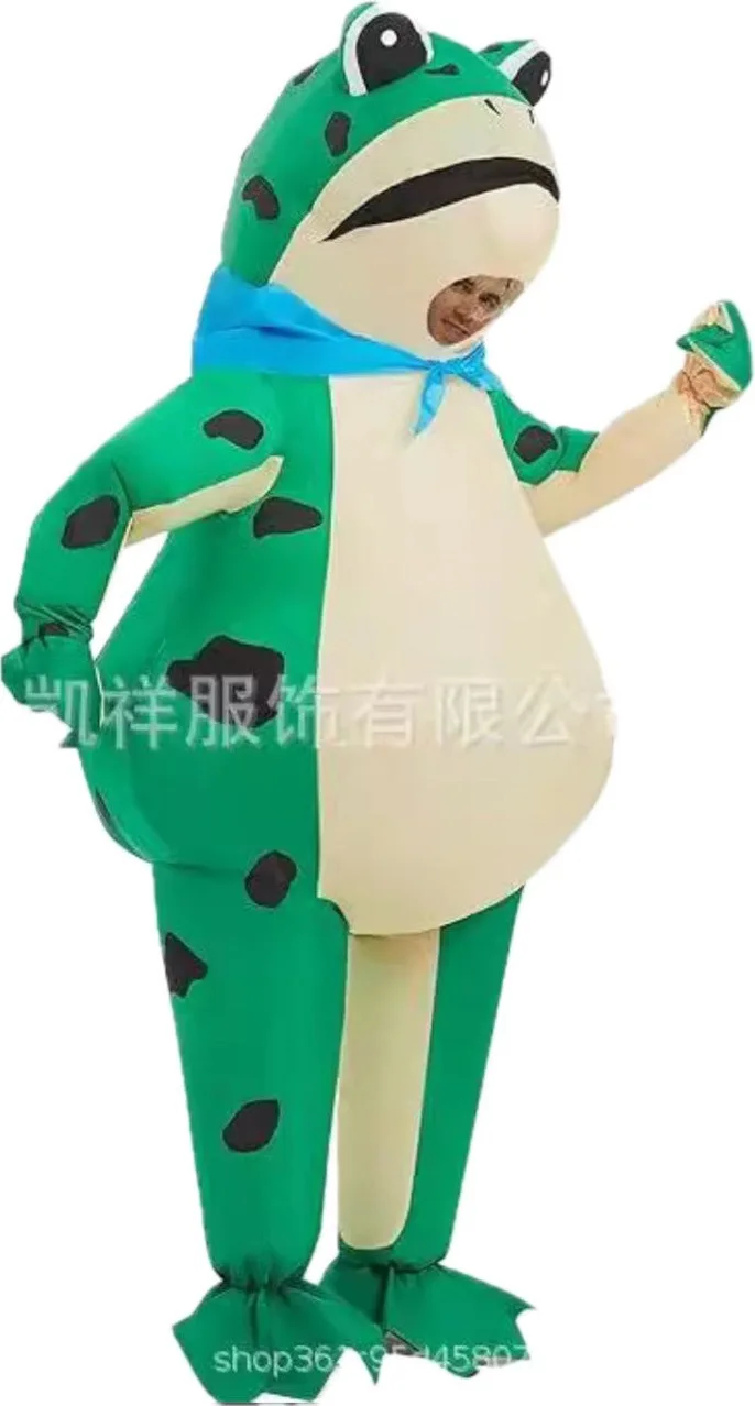 Adult Children Funny Frog Inflatable Costume Halloween Annual Party Silly Performance Outfit Stage Prop