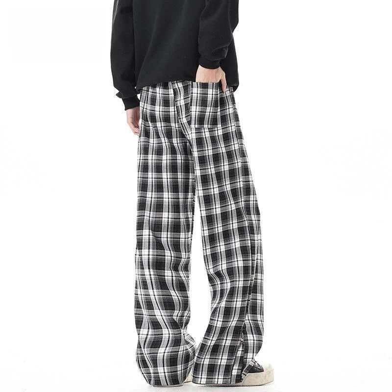 

New 2024 Men's Loose Casual Pants Korean Sle Trendy Versatile Thin Hanging Wide Leg Floor-Length Summer Long Trousers