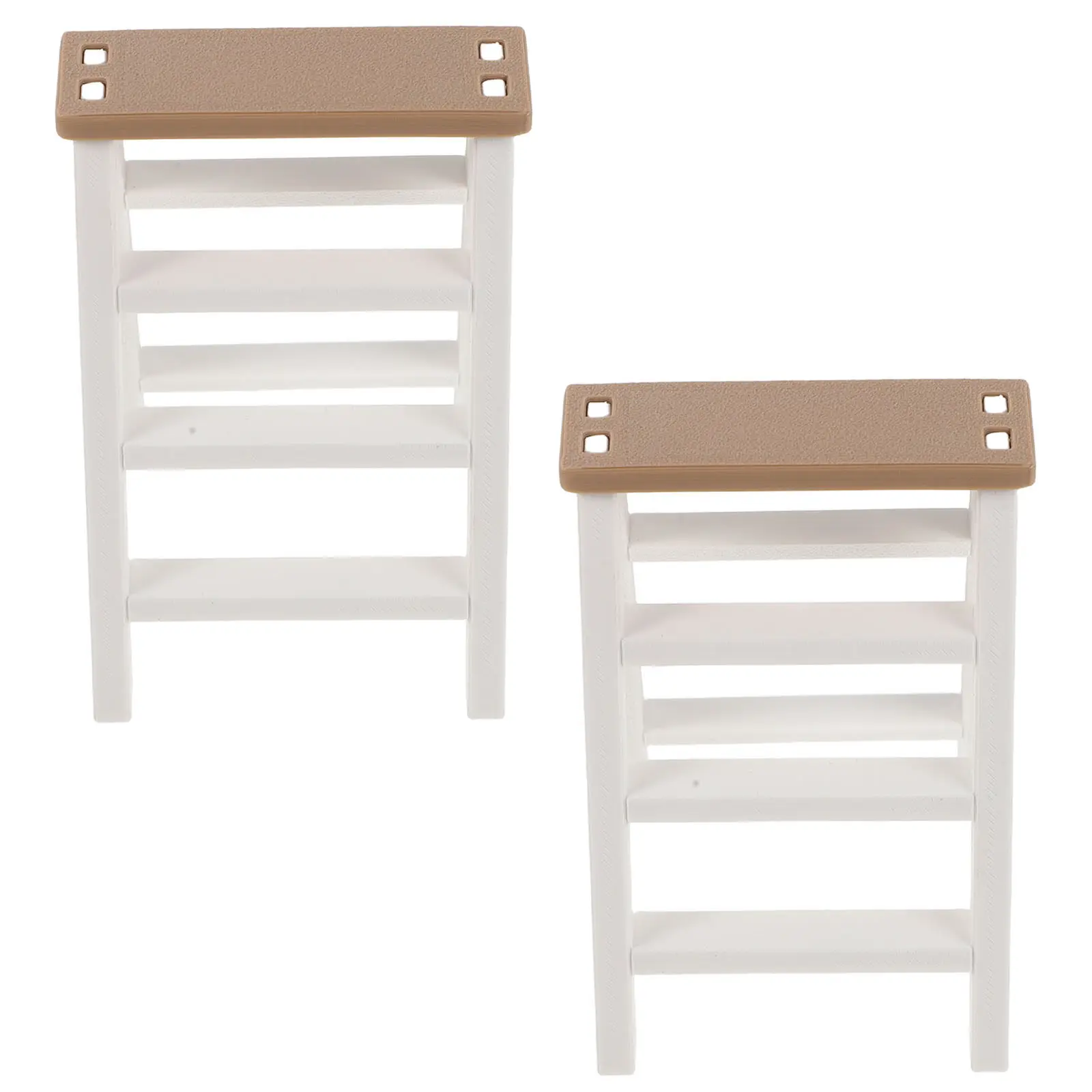 

2Pcs Miniature Ladder for Dollhouse 1:12 Scale Furniture Accessories Small Step Shelf Mini House Layout Decoration