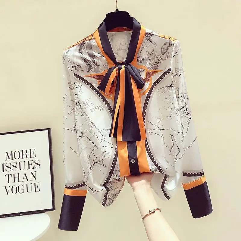 

​​2025 Early Spring Women's Chiffon Shirt Bow Tie Blouse Long Sleeve Top Designer Minimalist Style​​