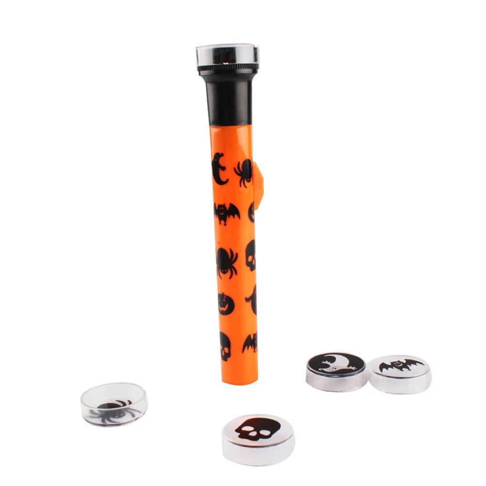 Halloween Projection Flashlight 5 Sets Toy Plastic Child Projector Haunted House Pumpkin Ghost Pattern Night Light