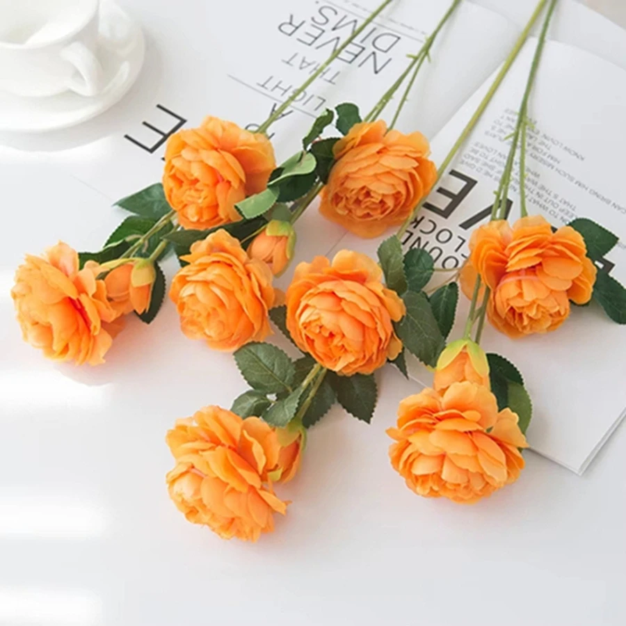 2 قطعة الجذعية الطويلة الزهور الاصطناعية ارتفع عيد الحب باقة الزفاف ديكور غرفة المنزل في الهواء الطلق حديقة وهمية Diy بها بنفسك هدية الدعامة طاولة الزفاف #3