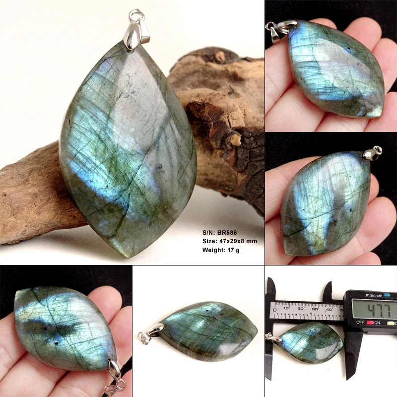 Stone Craft Natural Labradorite Raw Stone Polishing Geometric Shape Crystal Labradorite Pendent Exquisite Natural Training Stone