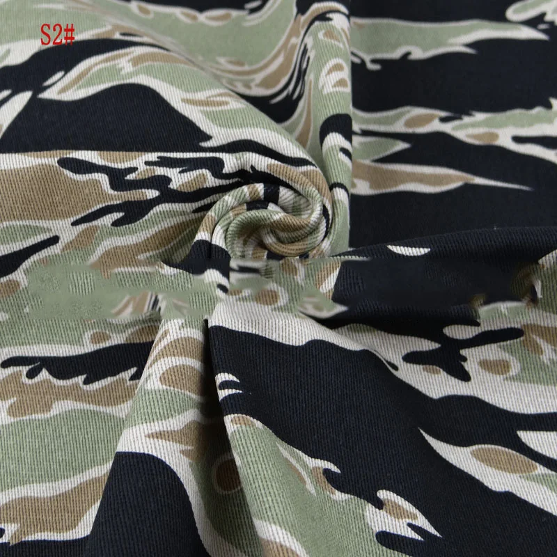 Camouflage Fabric Woven Cotton Twill Printed By The Meter for Clothes Pant Coats Sewing Winter Thickened Tiger Pattern Cloth Diy