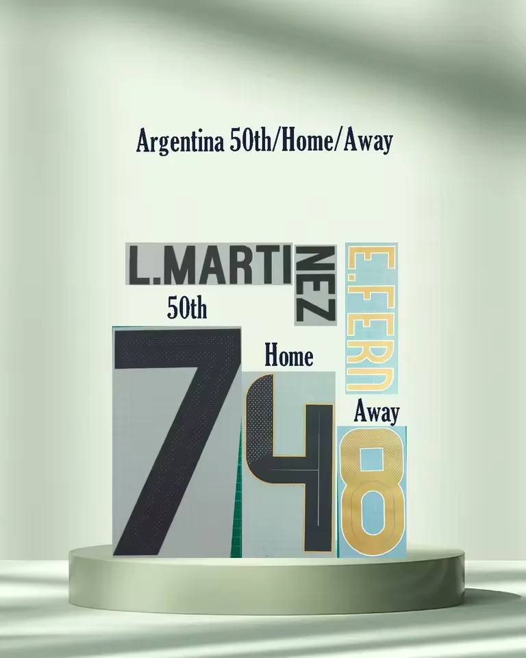 

2025 Argentina Name sets Home away and 50th LMartinez Name and number iron on Customize name set top quality Qualifiers