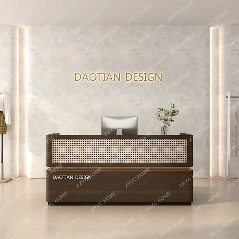 XXRattan wabi-sabi wind, cashier, Chinese tea restaurant, health center, beauty salon front desk