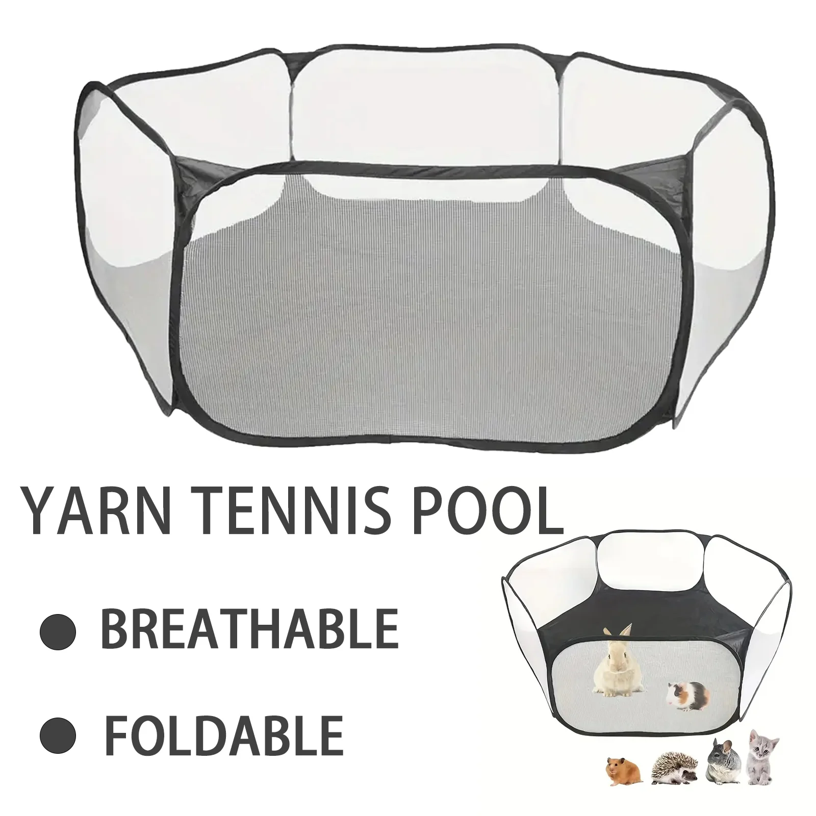 Children'S Ocean Ball Pool Mesh Tent Convenient Foldable Indoor Hexagonal Animal Pet Fence Bobo Ball Pool Toy For Boys And Girls